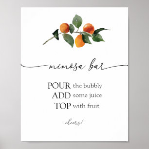 Poster Sinal de barra de Mimosa Flor de Laranjeira