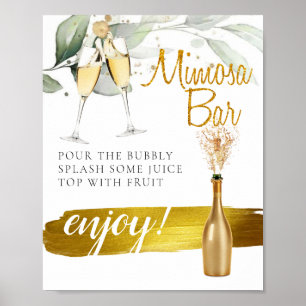 Poster Sinal de barra de Mimosa para café da manhã de cas