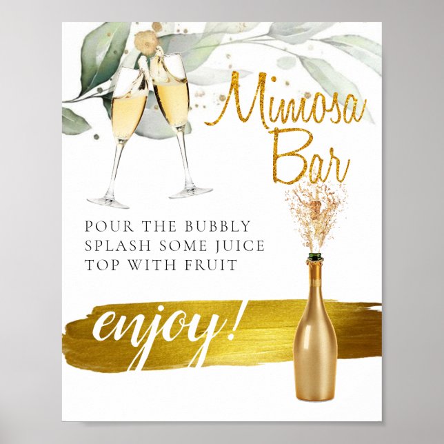 Poster Sinal de barra de Mimosa para café da manhã de noi (Frente)