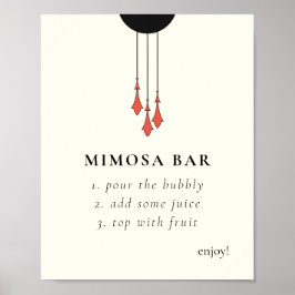 Poster Sinal de barra de Mimosa para casamento à meia-noi