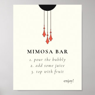 Poster Sinal de barra de Mimosa para casamento à meia-noi