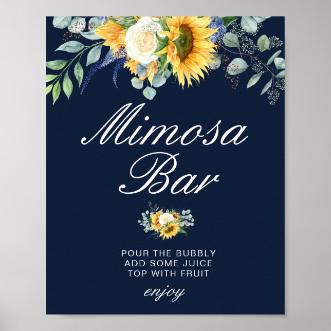 Poster sinal de barra de mimosa para chá de bebê de giras (Frente)