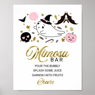 Poster Sinal de barra de Mimosa para chá de bebê de Hallo