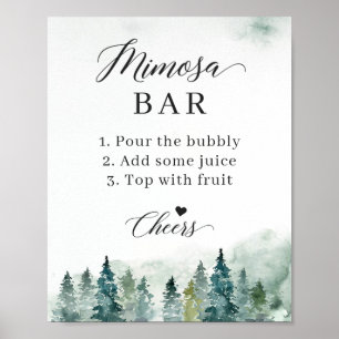Poster Sinal de Barra de Mimosa para Chá de Noiva - Árvor