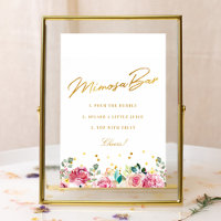 Sinal de barra de Mimosa para chá de noiva com flo