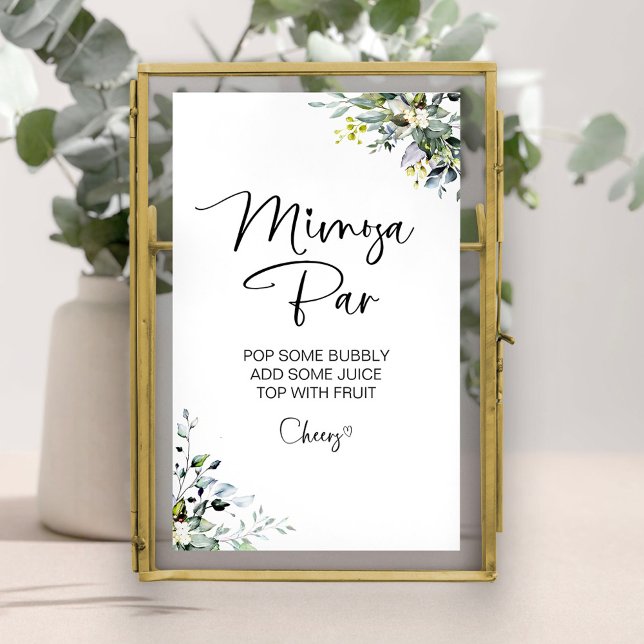Poster Sinal de Barra de Mimosa para Chá de Noiva com Ver (Criador carregado)