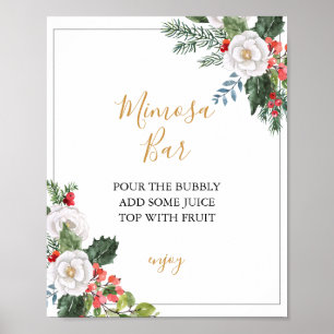 Poster Sinal de barra de Mimosa para chá de noiva de inve