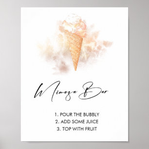 Poster Sinal de Barra de Mimosa para Chá de Noiva de Sorv