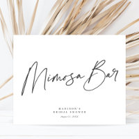 Sinal de Barra de Mimosa para Chá de Noiva Minimal