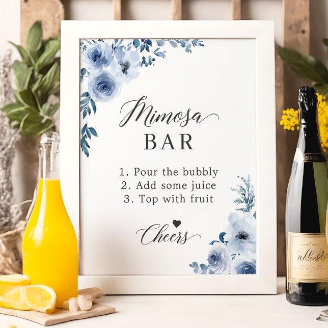 Poster Sinal de barra de Mimosa para chá de panela floral (Criador carregado)