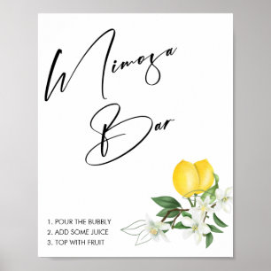 Poster Sinal de Barra de Mimosa para Chuveiro de Noiva Pr