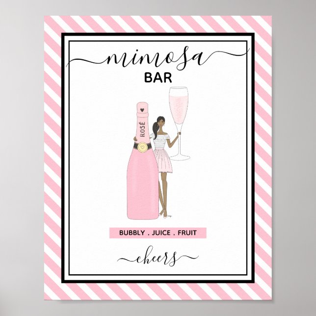 Poster Sinal de barra de Mimosa único (Frente)