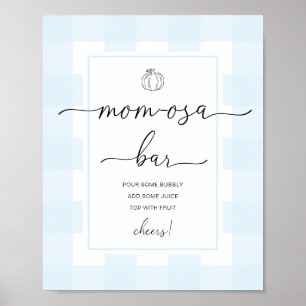 Poster Sinal de barra de Mom-osa para chá de bebê com xad