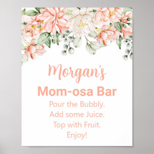 Poster Sinal de barra de Mom-osa para chá de bebê em marf