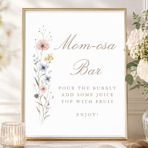 Poster Sinal de barra de Momosa para festa de baby shower