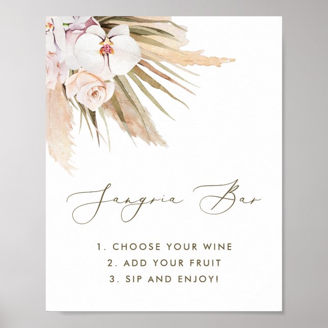 Poster Sinal de barra de Sangria de grama de Pampas em aq (Frente)