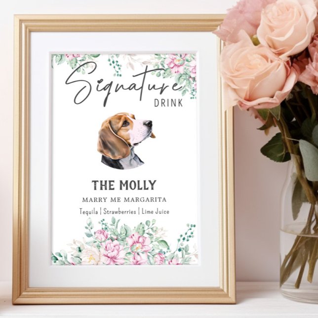 Poster Sinal de Beagle Dog Signature Drink (Criador carregado)
