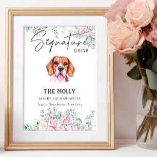 Poster Sinal de Beagle Dog Signature Drink