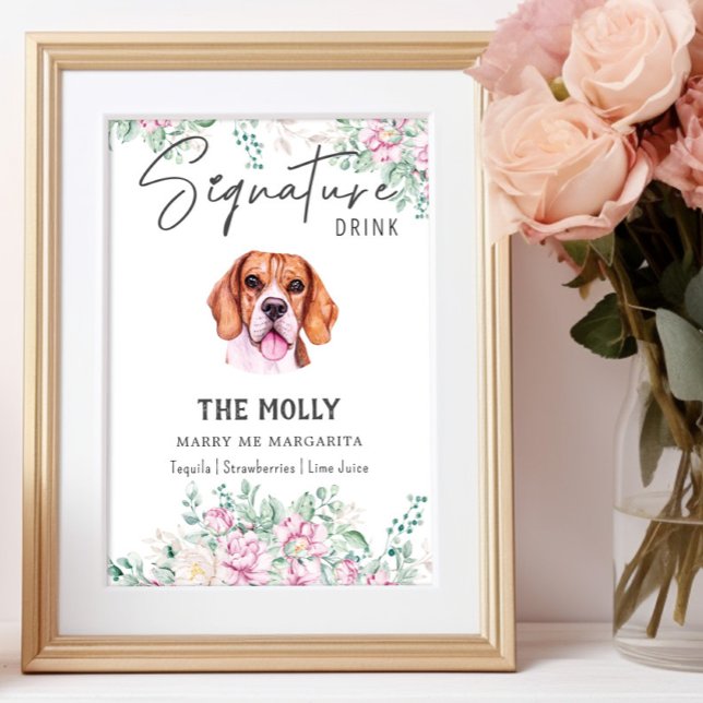 Poster Sinal de Beagle Dog Signature Drink (Criador carregado)