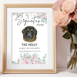 Poster Sinal de bebida com a assinatura do cão pastor cau