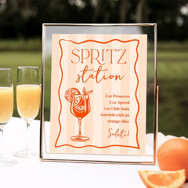 Poster Sinal de Bebida da Estação Spritz Italiana Imprimí (Criador carregado)