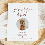 Poster Sinal de Bebida de Assinatura CORIANDER Boho 1 Fot<br><div class="desc">Este sinal de bebida de assinatura apresenta uma ranhura para foto, uma fonte manuscrita arrojada e um design moderno minimalista com uma combinação de cores rust e branco boho. Altere facilmente a fonte e a cor do fundo para combinar com o seu evento. Este sinal é perfeito para adicionar uma...</div>