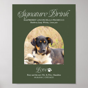 Poster Sinal de Bebida de Assinatura de Pet com Foto para