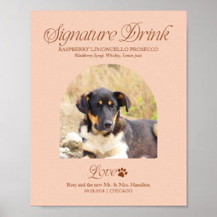 Poster Sinal de Bebida de Assinatura de Pet com Foto para