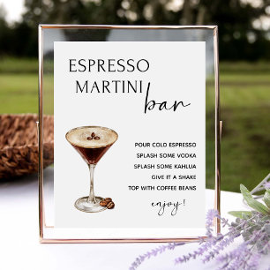 Poster Sinal de Bebida de Assinatura do Bar de Martini de