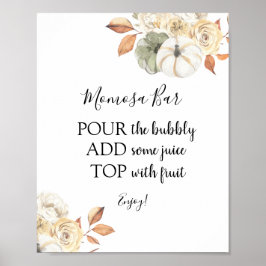 Poster Sinal de Bebida de Bar Momosa de Outono Rústico