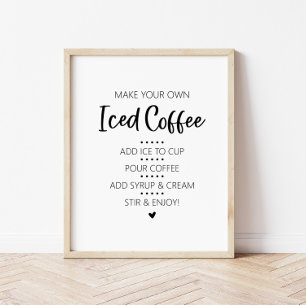 Poster Sinal de Bebida de Café com Gelo