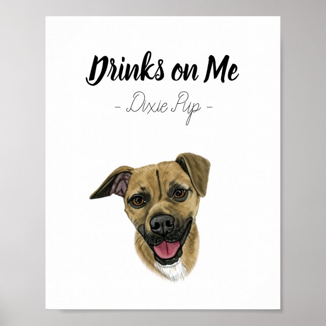 Poster Sinal de Bebida de Casamento (Frente)