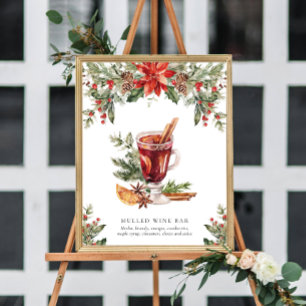Poster Sinal de Bebida de Natal com Vinho Quentão Bar