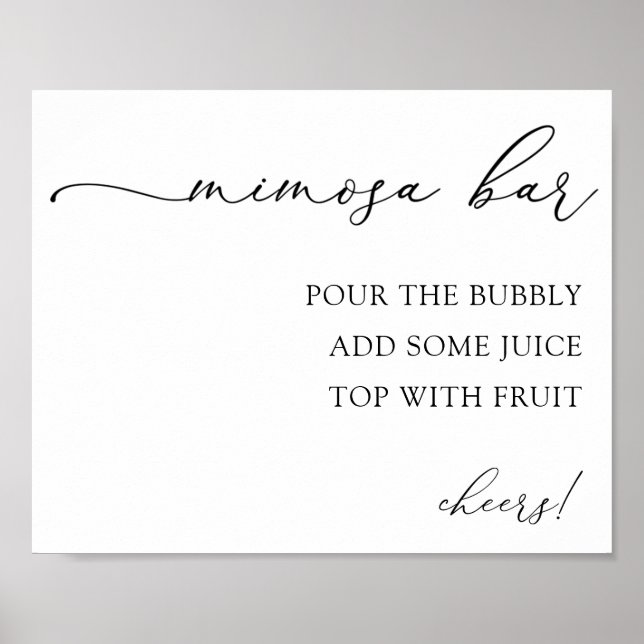 Poster Sinal de Bebida do Bar Mimosa (Frente)
