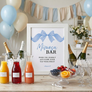 Poster Sinal de Bebida Mimosa com Arco de Aquarela Azul p