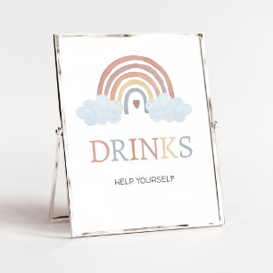 Poster Sinal de Bebidas Boho Pequeno Raio de Sol