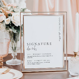 Poster Sinal de bebidas com assinatura Estelle Modern Min