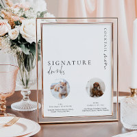 Sinal de Bebidas de Assinatura de Foto Minimalista