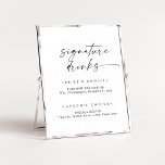 Poster Sinal de Bebidas de Assinatura de Script Moderno<br><div class="desc">Este moderno sinal de gravura é perfeito para um casamento minimalista. O simples design preto e branco apresenta uma tipografia industrial única,  com estilo boho moderno. Personalizável em qualquer cor. Mantenha o design mínimo e elegante,  como está,  ou personalize-o adicionando seus próprios gráficos e trabalhos de arte.</div>