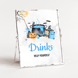 Poster Sinal de Bebidas de Bruxa da Cervejaria Blue Baby