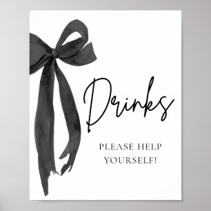 Poster Sinal de Bebidas Negras Elegantes Modernas de Aqua