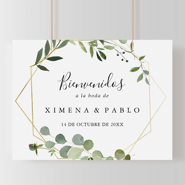 Poster Sinal de Bienvenidos de Casamento por Verde Tropic (Criador carregado)