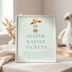 Poster Sinal de Bilhetes de Rifa de Fraldas Silly Goose p