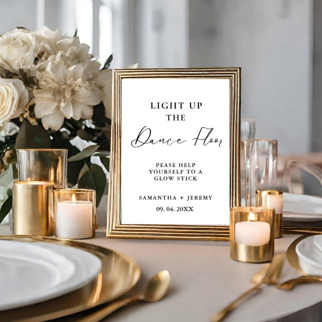 Poster Sinal de Bloco Brilhante de Casamento de Script Mi (Criador carregado)