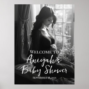 Poster Sinal de boas-vindas a chás de fraldas elegantes