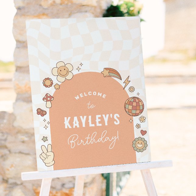 Poster Sinal de boas-vindas à Festa de aniversário Groovy (Criador carregado)