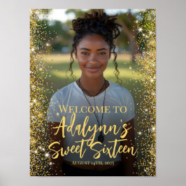 Poster Sinal de boas-vindas a fotos moderno e doce do par