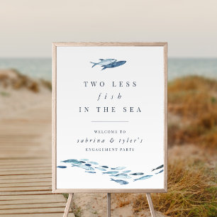 Poster Sinal de boas-vindas a menos dois peixes na costa