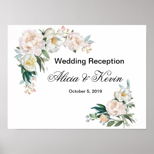 Poster Sinal de Boas-Vindas à Recepção de Casamento (Frente)