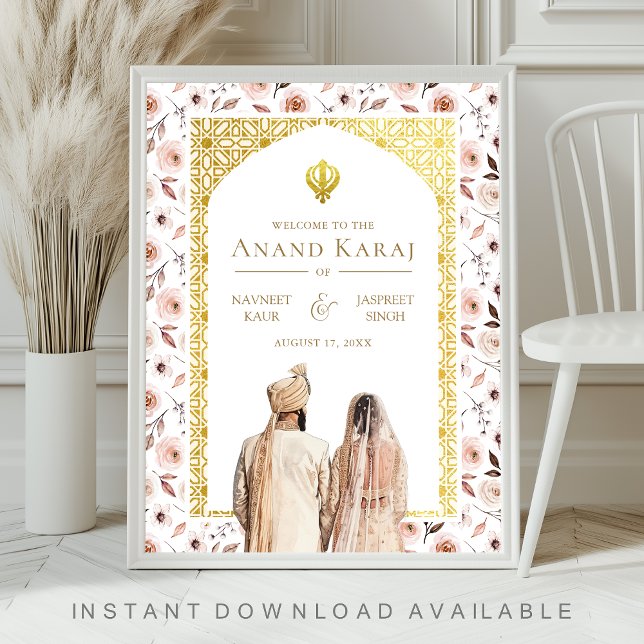 Poster Sinal de Boas-vindas a Terthy Floral Anand Karaj (Criador carregado)